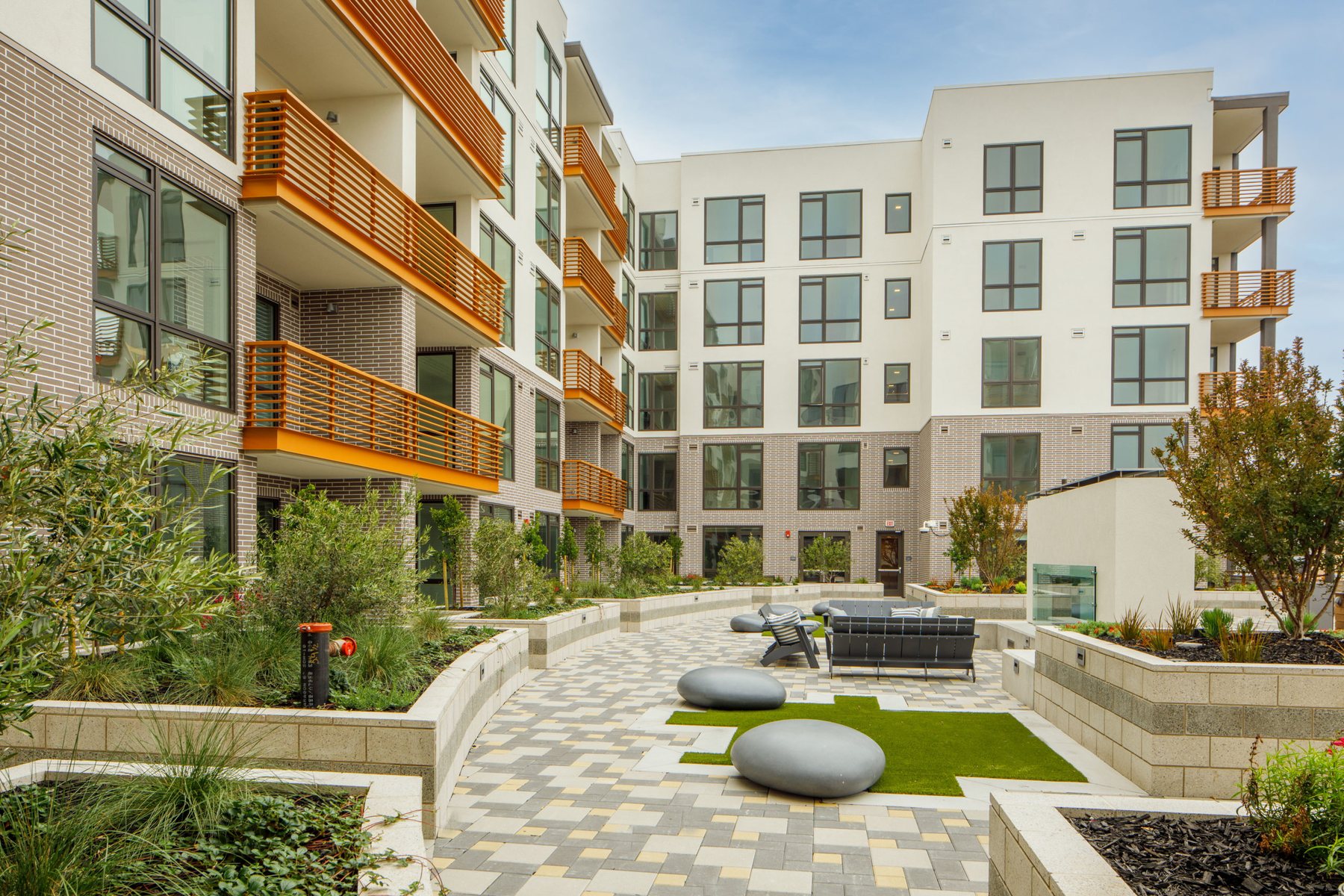 Completed courtyard environment